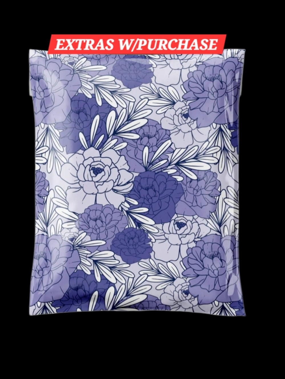 20ct. 10X13 Lavender Floral Polymailers Random Thank You Cards And Stickers